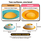Two surfaces and size of the lick bowl